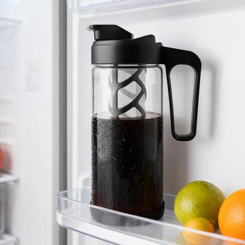 wedrink 44oz Cold Brew Coffee Maker, 1.3L Borosilicate Glass Cold Brew Pitcher with Comfortable Handle, Removable Filter & Anti-Slip Silicone Bottom in Kuwait
