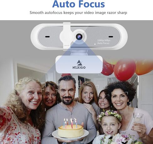 1080P 60FPS Webcam with USB C Adapter, NexiGo AutoFocus USB Web Camera with Microphone, Privacy Cover, Thunderbolt 3 to USB 3.0 Adapter, for Zoom/Skype/Teams Online Teaching, Laptop MAC PC Desktop in Kuwait