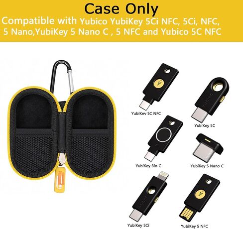 Security Key Carry Case Compatible with Yubico YubiKey 5Ci NFC, 5Ci, NFC, 5 Nano, 5 NFC, for Yubico 5C NFC, OnlyKey FIDO2, FIDO, U2F, Thetis,YubiKey Bio, Pocket for More Security Keys in Kuwait
