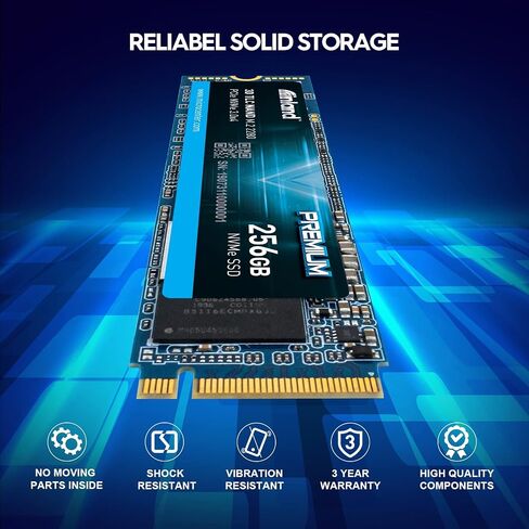 INLAND Premium 256GB 3D NAND TLC M.2 2280 PCIe NVMe 3.0 x4 Internal Solid State Drive, Read/Write Speed up to 2900MB/s and 950MB/s, 360 TBW in Kuwait