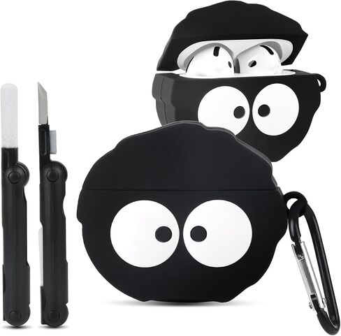 for AirPods 4 Case Cover Cute, Soft Silicone Protective, Black in Kuwait