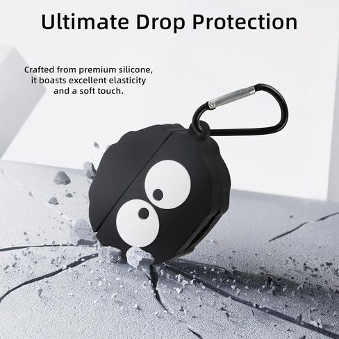 for AirPods 4 Case Cover Cute, Soft Silicone Protective, Black in Kuwait