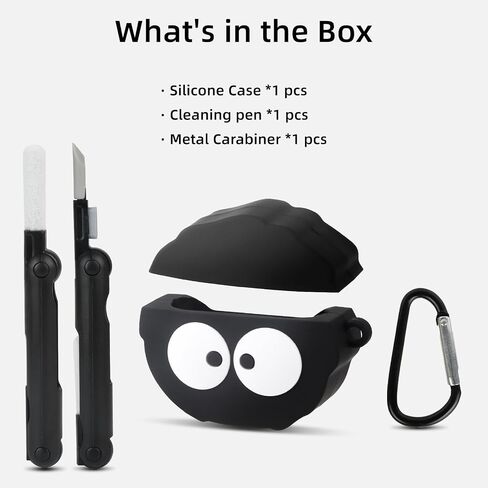 for AirPods 4 Case Cover Cute, Soft Silicone Protective, Black in Kuwait