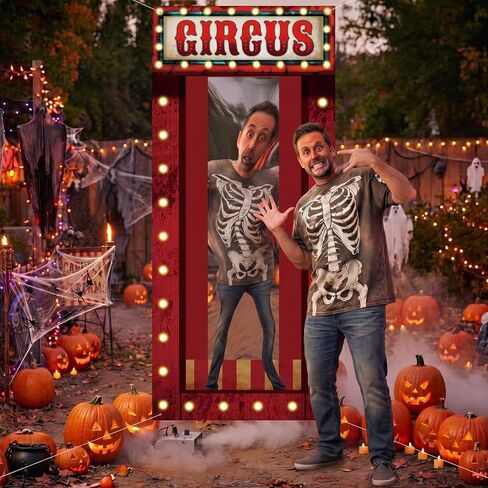 Mifoci Halloween Carnival Funhouse Mirror Decorations with Backdrop in Kuwait