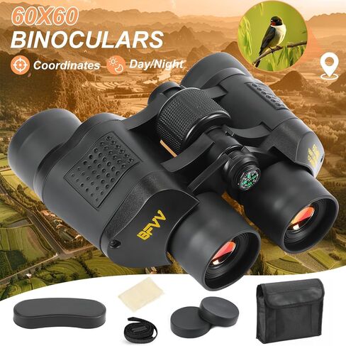60x60 HD Binoculars for Adults Kids with Compass, Low Light Vision in Kuwait