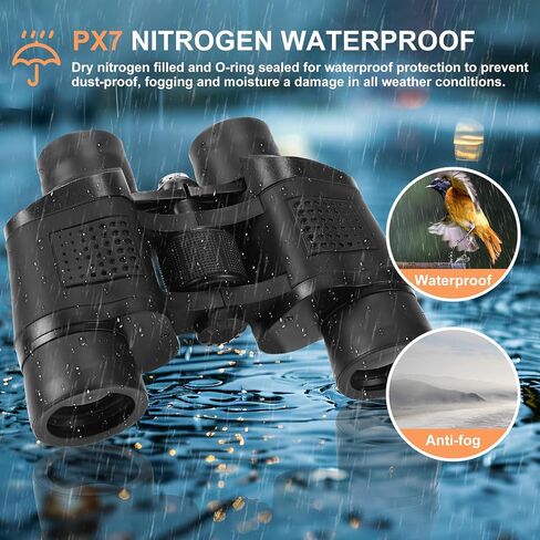 60x60 HD Binoculars for Adults Kids with Compass, Low Light Vision in Kuwait