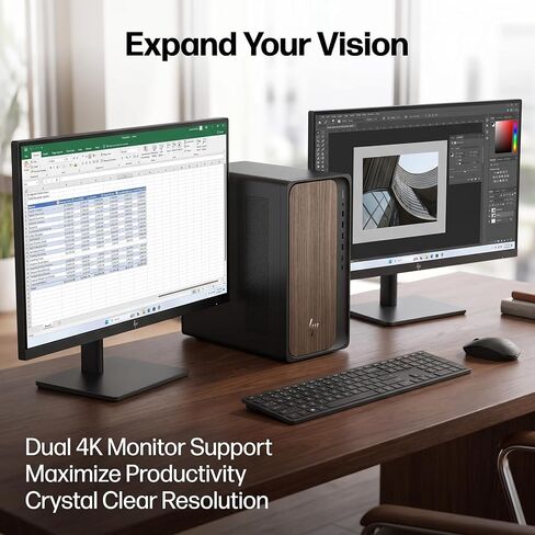 HP OmniDesk Business Desktop, Intel Ultra 7-265(20 Core, 20Threads Beats i9-12900K), 32GB DDR5 RAM, 1TB PCIe SSD, Dual Monitor Support, AI-Ready Performance, Ethernet, Wireless KB & Mouse.Windows 11 in Kuwait