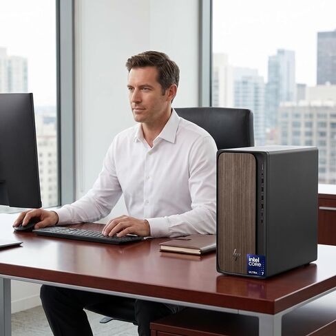 HP OmniDesk Business Desktop, Intel Ultra 7-265(20 Core, 20Threads Beats i9-12900K), 32GB DDR5 RAM, 1TB PCIe SSD, Dual Monitor Support, AI-Ready Performance, Ethernet, Wireless KB & Mouse.Windows 11 in Kuwait