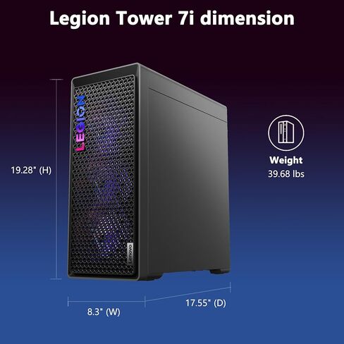 Lenovo Legion Tower 7i Gen 10 Gaming AI Desktop | Intel 24-core Ultra 9 285K | 64GB DDR5 2TB SSD | GeForce RTX 5090 32GB (Up to 3352 AI Tops) | 360mm Liquid Cooler 1200W PSU Win11 w/DLCA Accessory in Kuwait