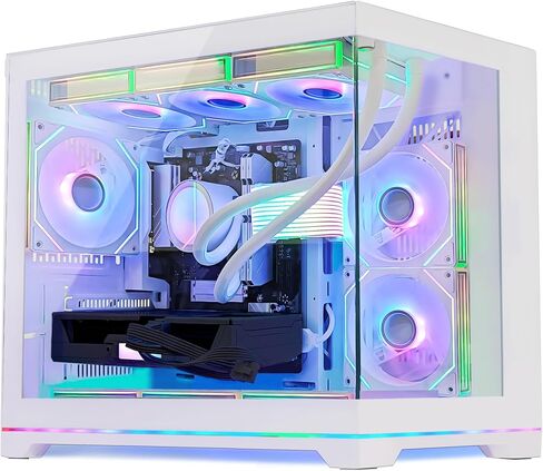 Ocean Park Pink Gaming Desktop Computer with KB & Mouse, AMD Ryzen 7 9700X 8-Core 3.8 GHz, RTX 5070 12GB, 32GB DDR5, 1TB PCIe SSD, 850W Gold PSU, Fusion 2.0 APP RGB Fan Control, Windows 11 in Kuwait