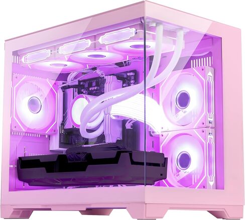 Ocean Park Pink Gaming Desktop Computer with KB & Mouse, AMD Ryzen 7 9700X 8-Core 3.8 GHz, RTX 5070 12GB, 32GB DDR5, 1TB PCIe SSD, 850W Gold PSU, Fusion 2.0 APP RGB Fan Control, Windows 11 in Kuwait