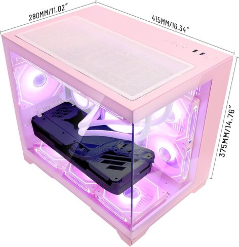 Ocean Park Pink Gaming Desktop Computer with KB & Mouse, AMD Ryzen 7 9700X 8-Core 3.8 GHz, RTX 5070 12GB, 32GB DDR5, 1TB PCIe SSD, 850W Gold PSU, Fusion 2.0 APP RGB Fan Control, Windows 11 in Kuwait