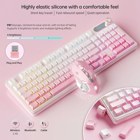 Ocean Park Pink Gaming Desktop Computer with KB & Mouse, AMD Ryzen 7 9700X 8-Core 3.8 GHz, RTX 5070 12GB, 32GB DDR5, 1TB PCIe SSD, 850W Gold PSU, Fusion 2.0 APP RGB Fan Control, Windows 11 in Kuwait