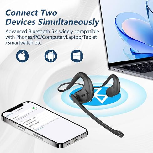 BANIGIPA Bluetooth Headset with Removable Microphone, Open Ear Headphones in Saudi Arabia