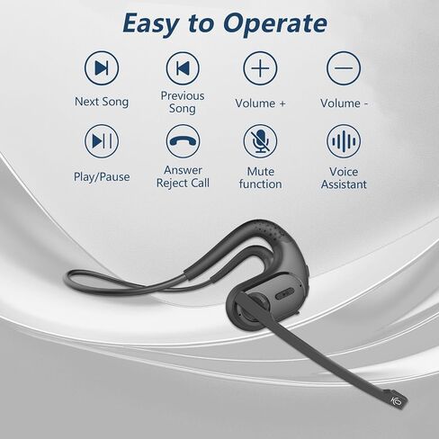 BANIGIPA Bluetooth Headset with Removable Microphone, Open Ear Headphones in Saudi Arabia
