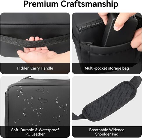 FPVtosky Shoulder Bag for DJI Avata 360/Avata 2/NEO 2/MAVIC 4 PRO/Air 3S Fly More Combo，Sling Carrying bag for Batteries, RC Motion 3, Goggles N3, FPV Controller 3 and other accessories，PU leather in Kuwait