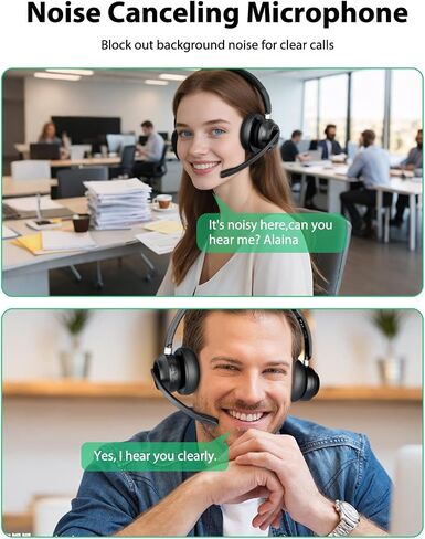Blue Air Wireless Headphones with Mic for Work, Call Center Headphones in Kuwait