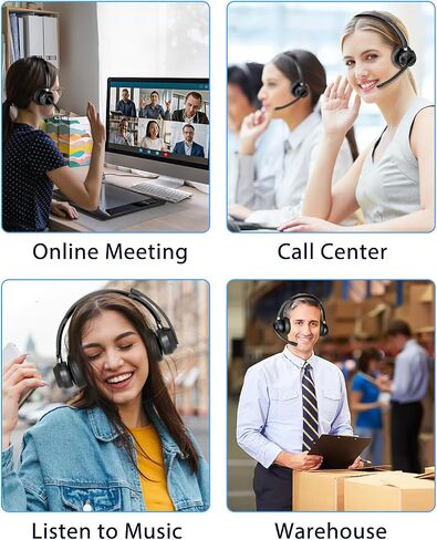 Blue Air Wireless Headphones with Mic for Work, Call Center Headphones in Kuwait