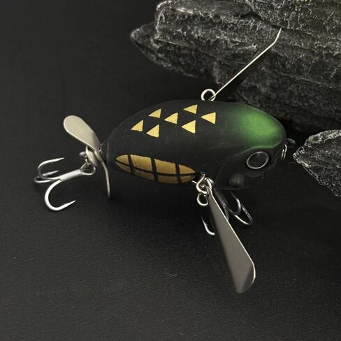 Topwater Ploppers, 6 Pcs Floating Bass Bait, Buzzing Cicada Fishing Lures with Rattle Beads Splash Wings, Top water Artificial Crankbaits Poppers with Rotating Tail Trout Pike Perch Swimbaits in Kuwait