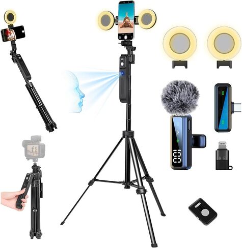 70.9" Auto Face Tracking Tripod for iPhone Anriod Phone,Vlogging Kit in Kuwait