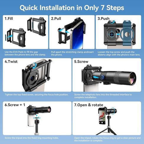APEXEL 30X Telephoto Lens with Tripod – Professional Telephoto Camera Lens for iPhone, Samsung, Pixel, and More in Kuwait