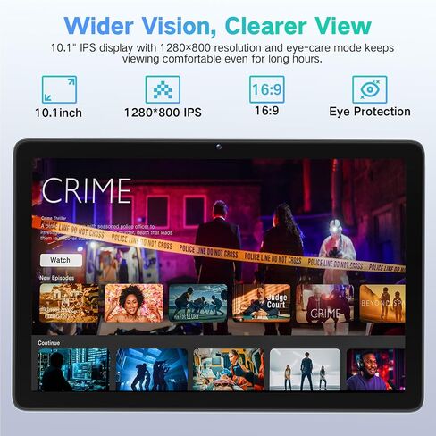 Android 15 Tablet 10.1 Inch with Gemini AI– Octa-Core 12GB RAM 128GB ROM (2TB Expand), Big HD Touch Screen Tablets PC with Dual Camera, 8H Long Battery Life, 5G WiFi Tableta in Kuwait