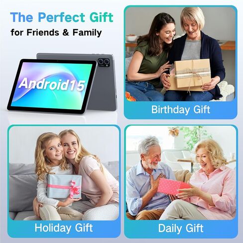 Android 15 Tablet 10.1 Inch with Gemini AI– Octa-Core 12GB RAM 128GB ROM (2TB Expand), Big HD Touch Screen Tablets PC with Dual Camera, 8H Long Battery Life, 5G WiFi Tableta in Kuwait