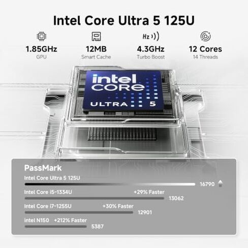CHUWI Hi10 Max 2 in 1 Laptop Tablet 12.96", Intel Ultra 5 125U, 12GB LPDDR5 512GB SSD, AI Boost NPU, 12C/14T, Max 4.3GHz, IPS 2880 * 1920 Touchscreen, 4K Micro-HDMI, WiFi 6, BT 5.3, USB 3.2, Type C in Kuwait