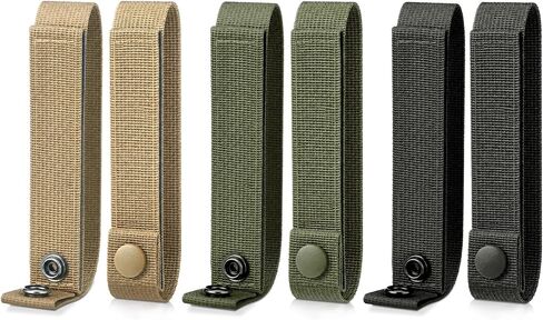 6 Pack Molle Straps with Snaps 6 Inch Heavy Duty Tactical Molle Attachment Strap Nylon Webbing Connector for Backpack Tactical Pouch Vest Gear Accessories (Black/Olive Green/Khaki) in Saudi Arabia