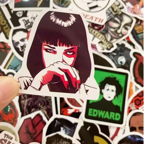 50 Pack Classic Movie Stickers - Godfather, Leon, Pulp Fiction, Fight Club, The Shining, and More in Kuwait