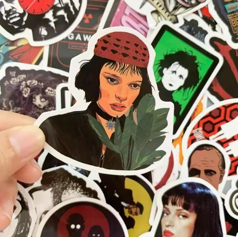 50 Pack Classic Movie Stickers - Godfather, Leon, Pulp Fiction, Fight Club, The Shining, and More in Kuwait