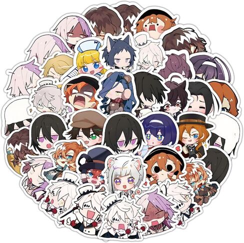 66Pcs Cartoon Bungo Stray Dogs Themes Waterproof Stickers in Kuwait