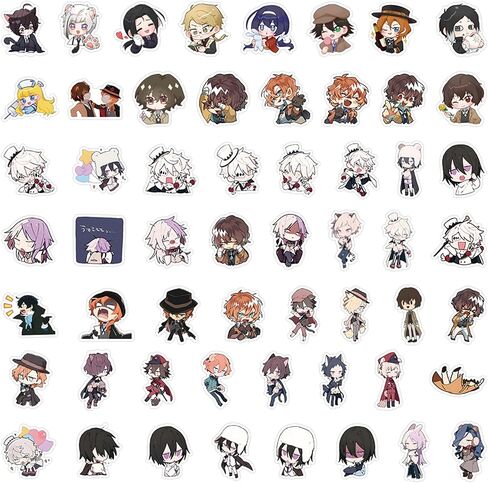 66Pcs Cartoon Bungo Stray Dogs Themes Waterproof Stickers in Kuwait