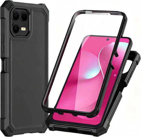 for T-Mobile Revvl 8 Pro 5G Case with Screen Protector Black in Kuwait