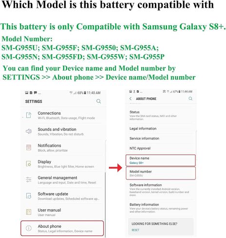 for Note 8 Battery Replacement Kits Compatible with Samsung Galaxy Note 8 SM-N950U All Models with Adhesive, Installation Manual and Repair Tool Kits in Kuwait