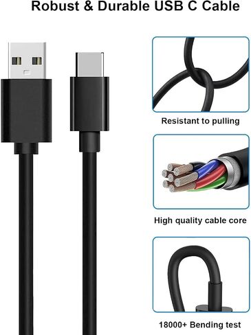 USB C Wall Charger for Blu M8l Plus, M10l Pro Tablet, Blu View 3 View 2, G53 G50 G51S G60 G70 G71 V70 G71+ G80 G90 Pro G91S G91 Max F91, VIVO X6 Plus Android Phone Charging Cable Cord (5FT) in Kuwait