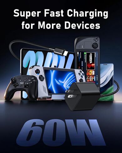 60W USB C Charger Compatible with Steam Deck, Legion Go, Ayaneo in Kuwait