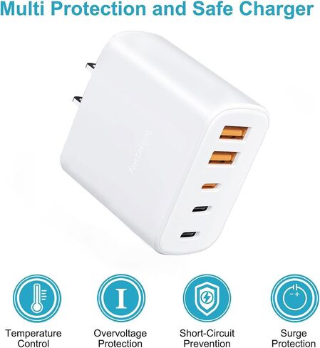 [2-Pack] 60W Multi-Port USB-C Fast Charging Module, 5-Port Wall Charger, Compatible with iPhone 17/16/15/14/13/Pro Max/Plus Series, iPad, Samsung S25/S24/S23, and Other Devices in Kuwait