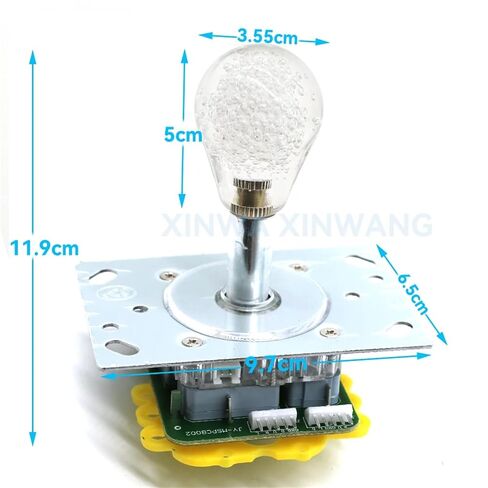 Yingluno 3PCS 12V LED Joystick Colorful Illuminated Light Switchable 4 To 8 Way Controller For Arcade Fishing Crane Claw Game Vending Machine(Oval ball) in Kuwait