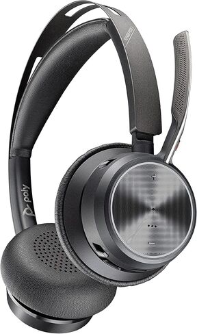 Plantronics Poly - Voyager Focus 2 UC USB-C Headset Bluetooth Dual-Ear (Stereo) Headset with Boom Mic - USB-C PC/Mac Compatible - Active Noise Canceling in Kuwait
