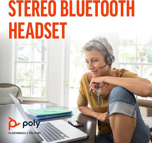 Plantronics Poly - Voyager Focus 2 UC USB-C Headset Bluetooth Dual-Ear (Stereo) Headset with Boom Mic - USB-C PC/Mac Compatible - Active Noise Canceling in Kuwait