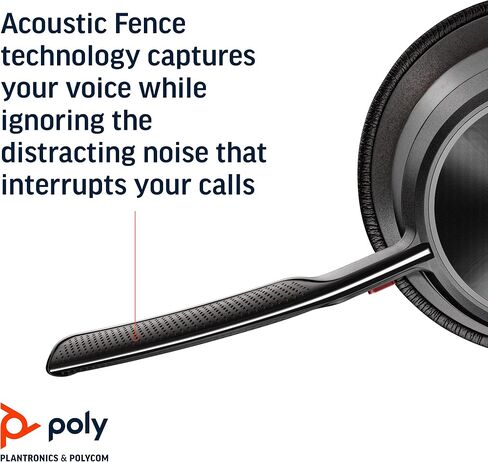 Plantronics Poly - Voyager Focus 2 UC USB-C Headset Bluetooth Dual-Ear (Stereo) Headset with Boom Mic - USB-C PC/Mac Compatible - Active Noise Canceling in Kuwait