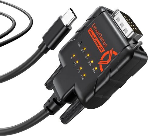 SerialGuardX USB-C to RS232 DB9 Serial Adapter 9-LED, FTDI Chipset (1-Pack) in Kuwait