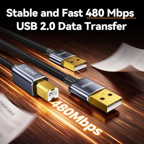 Printer Cable Splitter 2 in 1 Out, USB 2.0 Sharing Switch for Two Computers to One USB Device, 3.5m/11.5ft USB A to B Data Cable for Printer, Scanner, Keyboard, Mouse, Plug and Play in Saudi Arabia