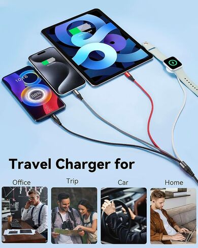 4 in 1 Multi Charging Cable for Apple Watch Charger/iPhone Charger in Kuwait