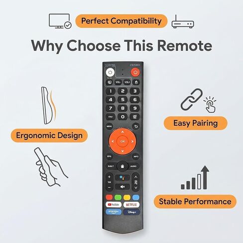 New V3 Plus Voice Remote Control Replacement - Compatible with vSeeBox V3 Pro and V3 Plus, Smart Bluetooth Voice Remote for vSeeBox TV Box in Kuwait