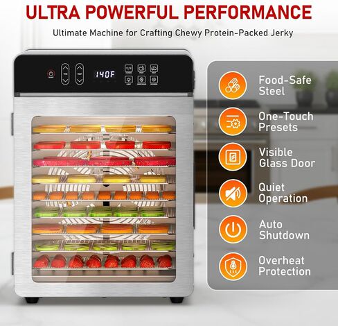 Food Dehydrator with 10 Trays for Jerky, Fruit, Herb & Dog Treats in Kuwait