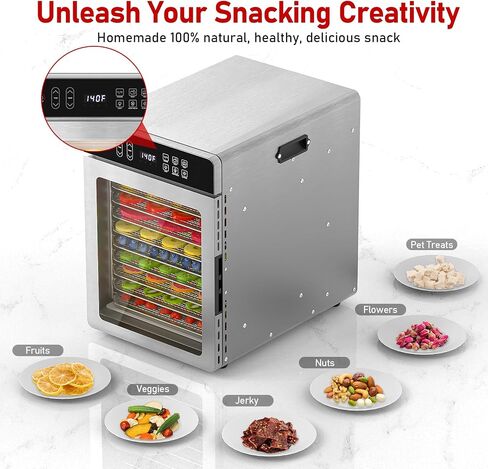 Food Dehydrator with 10 Trays for Jerky, Fruit, Herb & Dog Treats in Kuwait
