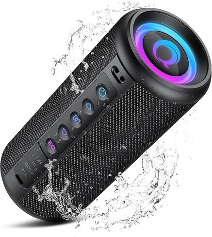 Portable Bluetooth Speaker, 2026 Bluetooth 5.4 Wireless Speaker with 20W HD Loud Stereo Sound, 20H Playtime, LED Lights, IP7, TWS Pairing, Built-in Mic, for Outdoor, Home, Beach, Party, Gift in Kuwait