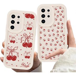 2 Pack Flower Bow Phone Case for Samsung Galaxy A15 5G 6.5",Cute Floral Girly Ribbon Bows Cases Aesthetic Summer Cover,Pink Soft Protective Shockproof Funda for Girls Women for Samsung A15 5G in Kuwait